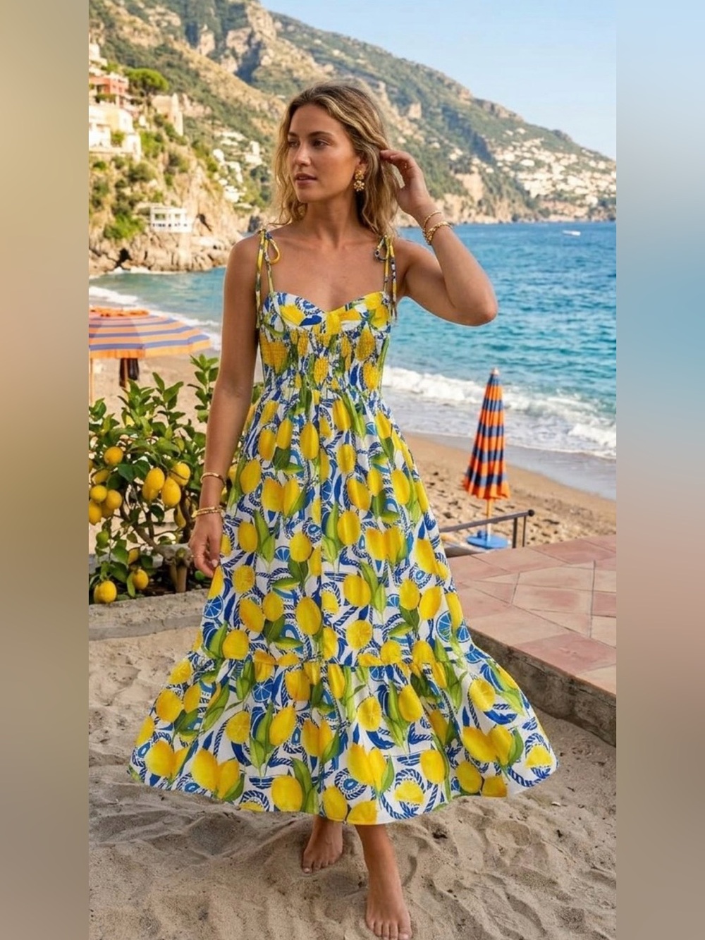 Positano Resort Dress ..Kenny Flowers Yellow Lemon-Print Sundress $168 on web